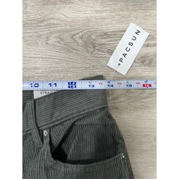 Pacsun Corduroy Pants Butterfly Embroidered High Rise Gray Size 27 - Picture 5 of 9